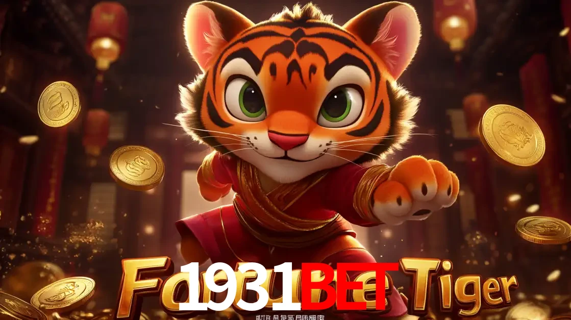 O carismático mascote do jogo de slot Fortune Tiger, um tigre fofo em pose de artes marciais, pronto para trazer sorte e multiplicadores de ganhos no cassino online 1931bet.