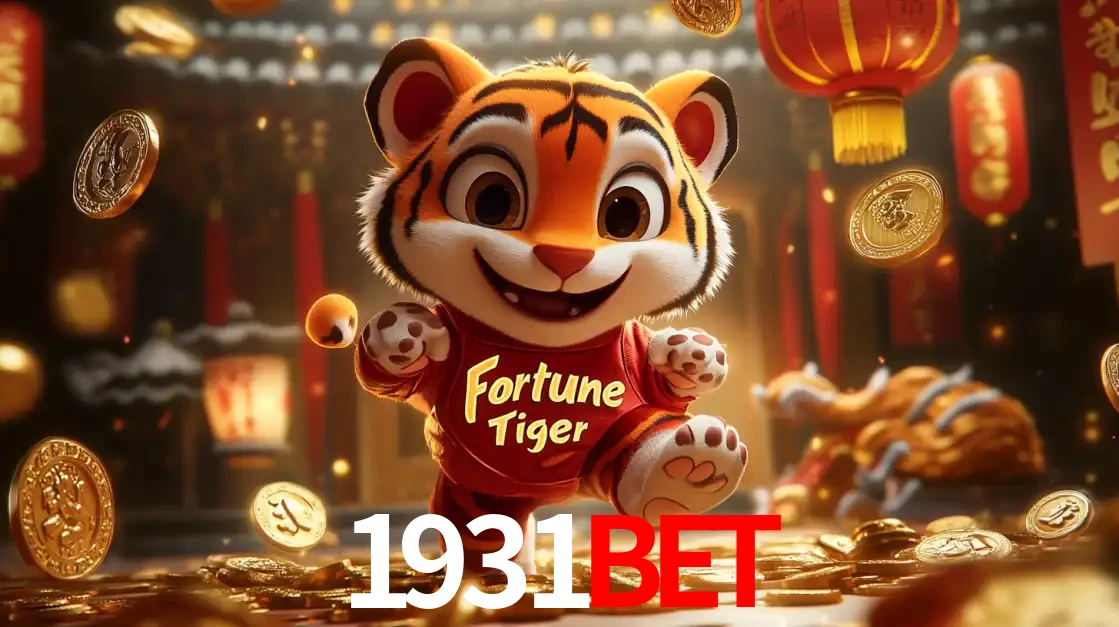 O alegre personagem do Fortune Tiger correndo sobre um caminho de moedas de ouro, simbolizando os grandes prêmios e a diversão do popular jogo de slot do 1931bet.